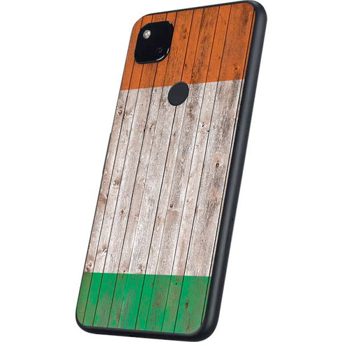 Ireland Flag Dark Wood Google Pixel 4a Skin